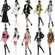 1 Set Leather Clothes For Barbie Doll Top Coat Skirt Socks For 30cm Xinyi FR ST Doll Accessories