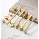 Simple Style Matte Gold Cabinet Handles Solid Aluminum Alloy Kitchen Cupboard Pulls Drawer Knobs