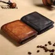 Manbang Men's Wallets RFID Genuine Leather Trifold Wallets For Men with ID Window and Credit Card