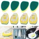 6/8/12pcs Dishwand Dish Cleaning Brush Replacement Head Kitchen Sink Sponge Handle Brush Dish