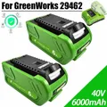 For GreenWorks 29462 40V 6000mAh Rechargeable Battery For 29462 29472 29282 G-MAX Replacement Lawn