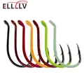 Elllv #10 - 10/0 Luminous Octopus Beak High Carbon Steel UV Fluo Offset Fishhook Saltwater Fishing