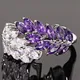 Luxury Jewelry for Women Amethyst Leaf Rings for Women Bridal Wedding Engagement Ring Valentines Day