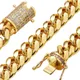 12mm Trendy Jewelry 316L Stainless Steel 18k Gold Plated Miami Cuban Curb Link Chain Men Women