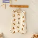 Elinfant newborn 100% cotton summer sleeping bag fashion print animal soft sleeveless baby sleeping