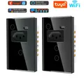 Tuya WiFi Wall Switch 1/2gang With Brazil USB Socket Touch Glass Panel Brazilian Outlet Smart Life