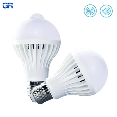 Led PIR Motion Sensor Lamp 220V 3W 5W 7W 9W 12W LED Bulb With Sound Sensor E27 Infrared Radiation Motion Detector Security Light
