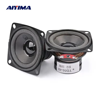 AIYIMA 2Pcs 2 Inch Portable Audio Speaker 4 Ohm 8 Ohm 10W Mini Full Range Loudspeaker DIY Multimedia BT Speakers Home Theater
