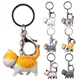 1PC Cute Cartoon Cat Pendant Key Rings Kitten Cat Key Chain Shake Head Car Bag Keychains Creative