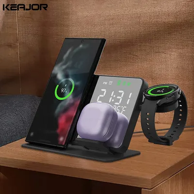 3 in 1 Wireless Charger For Samsung Galaxy Watch 6 5 Pro Fast Charging Station For Galaxy S24 S23