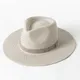 2023 New Plain Band Panama Straw Hats for Women Summer Beach Hats Wide Brim Sun Hat Funeral Church