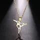 DOTIFI Stainless Steel Necklace For Women Man Flying Bird Gold Color Pendant Necklace Engagement