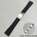 High-quality Silicone Watchband for Omega Seamaster Speedmaster Quick Release Bracelet Solid Folding