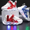 New LED Children Glowing Shoes Baby Luminous Sneakers Boys Lighting Running Shoes Kids Breathable
