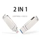 Hot selling Business gift USB 3.0 Flash Drives 256GB For IOS iPad PC Silver OTG Pen drive 128GB 2 in