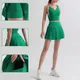 Sexy And Charming Tennis Skirt Gym Running Solid Color Sports Skirt Lycra Pleated Yoga Skirt