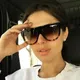 Black leopard Sunglasses Trendy Big Vintage Flat Top Sunglasses Women Rivet Shades Sun Glasses For