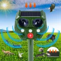 Solar Bird Repeller Ultrasonic Animal Repeller Outdoor Cat Repellent Dog Deterrent with LED Flashing