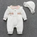 Ruffles Lace Newborn Baby Girl Clothes Long Sleeve Princess Jumpsuit Spring Infant Girls Rompers +