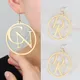 Personalized Hoop Earrings for Women Custom Name Initials Letter Earrings Gold Dangle Crochet