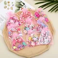 2pcs Cartoon Wooden Beads Unicorn Flower Animal Charms Necklace Bracelet Set Children's Jewelry Sets