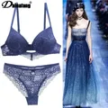 2022 New Lace Drill Bras Set Women Plus Size Push Up Underwear 34/75 36/80 38/85 40/90 42/95 ABCD