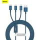 Baseus 3 in 1 USB Cable For iPhone 13 12 X 11 Pro Max Samsung S20 Xiaomi Mi 9 3.5A Micro USB Type C