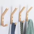 Set of 2 Oak Wood Wall Hooks Coat Hooks Vintage Single Wall Organizer Heavy Duty for Hanging Hat