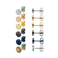 Stainless Steel Ear Post Stud Earrings Silver Color Black Color Earrings Jewelry Round 2mm Dia. 1