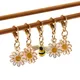 1Set Daisy Flower Enamel Knitting Stitch Markers Zinc Alloy Flower Pendant Multicolor For Knitting