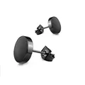ZMZY Stainless Steel Ear Studs Earrings Black Silver Color Round Shaped Clasp Push Back Earrings for