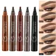 5 Colors Waterproof 4 Fork Tip Eyebrow Tattoo Pencil Long Lasting Brown Liquid Eyebrow Pen Eye