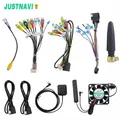 JUSTNAVI Car Radio GPS Adapter 4G WIFI ISO Output AUX Power Cable Rear View Camera BT RCA Amplifier