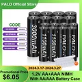 PALO 1.2V AA AAA Rechargeable Battery 1100mAh 1.2V AAA Rechargeable NIMH Battery+3000mAh AA Cell