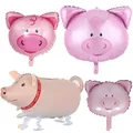 1pc Animal Pig Foil Balloon Pink Pig Shaped Foil Mylar Balloons for Baby Shower Farm Animals Theme