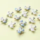 5pcs Hand Painted Swallow Ceramic Bead 23X20mm Loose Spacer Blue White Bird Animal Bead For Jewelry