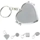 Round Heart Oval Sqaure Shape Double Sides Cosmetic Mirror Metal Folding Keychain Makeup Mini Mirror