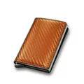 Customize Carbon Fiber Card Holder Wallets Men Personalized Rfid Black Magic Trifold Leather Slim