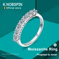 KNOBSPIN 3mm D Color Moissanite Ring s925 Sterling Sliver Plated 18k White Gold Eternity Band