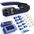 RJ45 Crimp Tool All-in-One Network Crimper CAT6 Crimp Tool Kit Network Cable Tester Wire Stripper