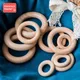 Wooden Ring Baby Teether Circle Beech Ring Natural Wood Rodent Teething Rings Baby Nursing DIY