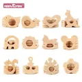 1pcs Wooden Baby Teether Animal BPA Free DIY Pacifier Chain Necklace Accessories Tooth Pendant