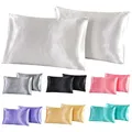 1Pc Queen Satin Silk Pillowcase Pillow Case Cover Home Bedding Smoothy Pillow Rectangle Bedding