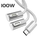 100W Fast Laptop Charging Cable Cord for Macbook Air Pro USB C Type C to Magnetic Plug Adapter for