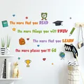 1pc Wallpapers Slogan Graphic Learn Inspirational Slogans Wall Stickers For Children Read And Learn