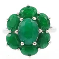 20x17mm SheCrown Real Green Emerald Real Red Ruby Silver Ring For Women Fashion Fine Jewelry Daily