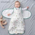 Baby Sleeping Bag Wearable Blanket Newborn Swaddle Wrap Sack Gauze Bamboo Cotton Spring 1Tog Sleep