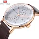 MINIFOCUS Top Brand Luxury Mens Watches Big Dial Rose Gold Fashion Quart Wristwatch Calendar