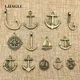 20pcs/lot Zinc Alloy Bronze Mix Vintage Sailing Boat Charm Anchor Charms Rudder Pendant Diy Jewelry