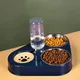 3In1 Pet Dog Cat Food Bowl with Bottle Automatic Drinking Feeder Fountain Portable Durable Stainless